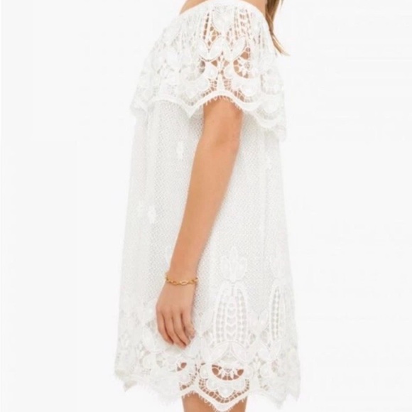 Tuckernuck Avalon White Lace Mini Dress GORGEOUS Bridal Shower Beach Boho Sz S - Picture 2 of 11